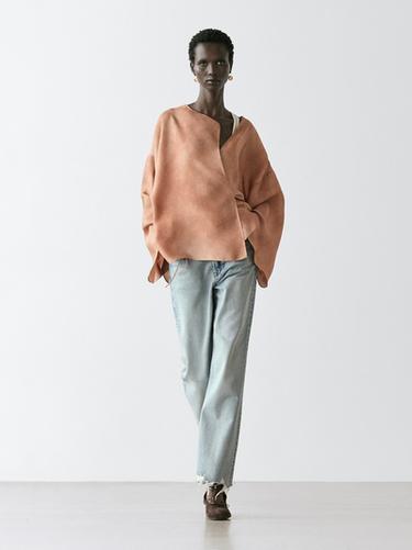 Blusa fluida cruzada - rosa claro de Zara - Imagen 0