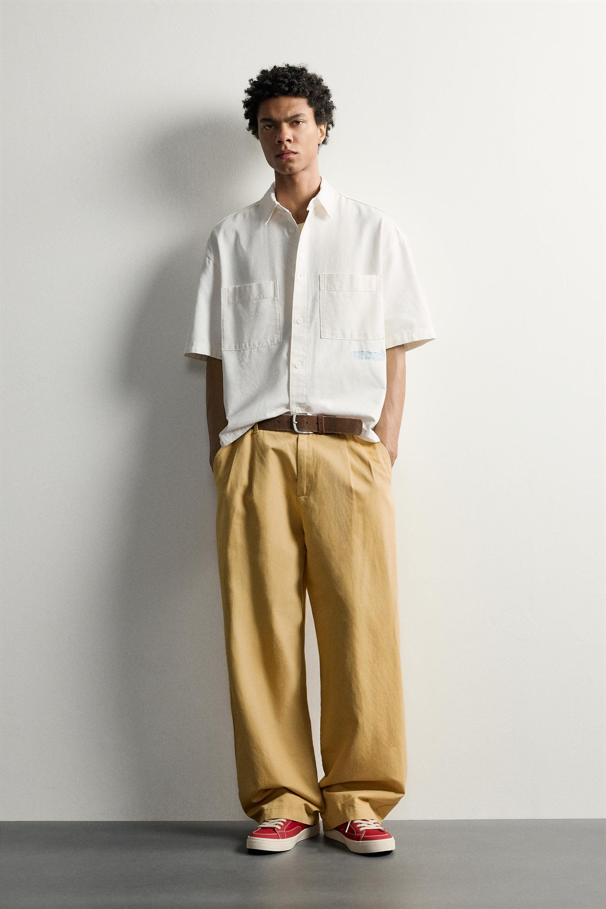 CONTRAST TEXT RELAXED FIT SHIRT — White