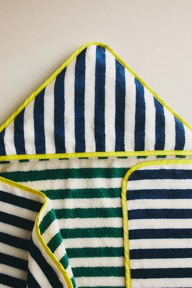 X THE ANIMALS OBSERVATORY HOODED BABY TOWEL - Blue by Zara