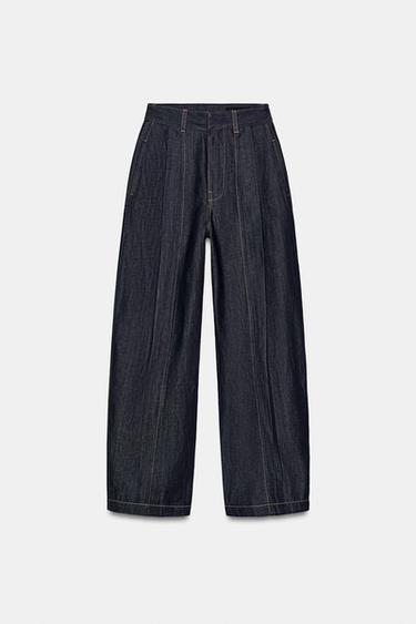 JEAN ZW COLLECTION BALLOON TAILLE HAUTE PLIS - Bleu de Zara - Image 5