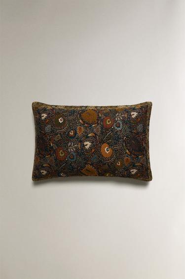 KISSENBEZUG MIT BLUMEN-JACQUARD - Blau von Zara - Bild 0