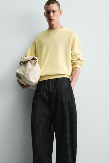 PANTALON BALLON FIT À PLIS - rayures de Zara - Image 4