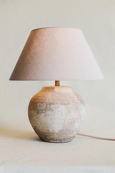 AGED CERAMIC TABLE LAMP - Terracotta by Zara