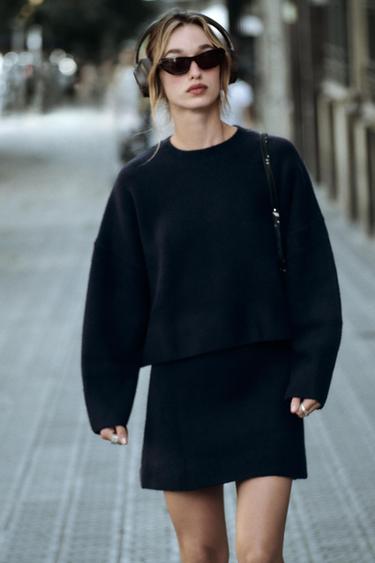 BASIC PLAIN KNIT SWEATER - Navy blue by Zara - Image 0