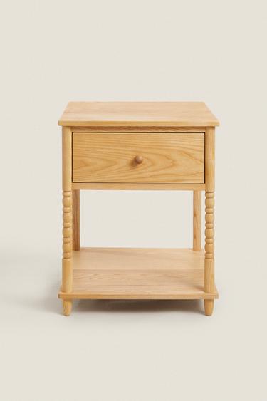 WOODEN BEDSIDE TABLE - Light beige by Zara