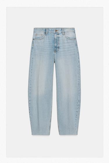 ZW COLLECTION BARREL HIGH-WAIST JEANS - Light blue by Zara