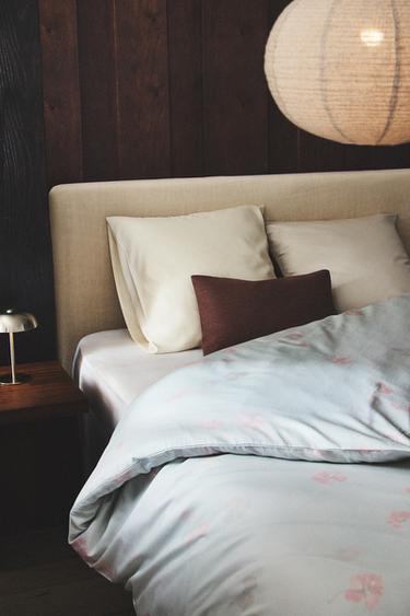 FLORAL DUVET COVER AND PILLOWCASE SET - Sea green by Zara