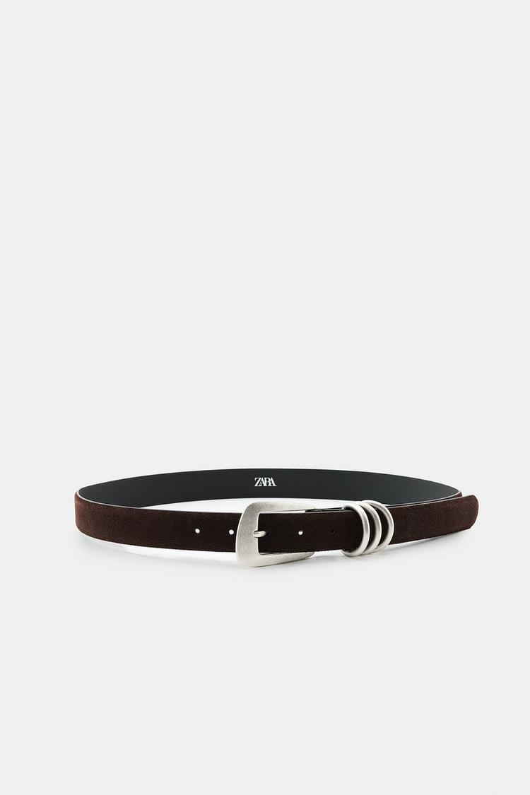 SPLIT LEATHER RING BELT