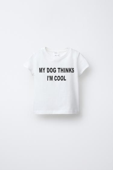 CAMISETA ESTAMPADO TEXTO - Blanco roto de Zara - Imagen 0