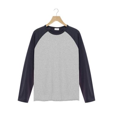 Zara MAJICA U BLOKOVIMA BOJA SA RAGLAN RUKAVIMA – siva / plava