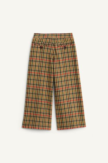 LIMITED EDITION CHECK TROUSERS WITH WOOL - orange-green by Zara - Image 4