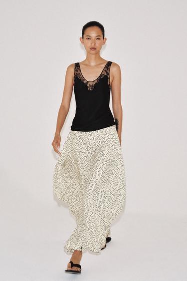PANTALON IMPRIMÉ DRAPÉ ZW COLLECTION - Écru / Noir de Zara - Image 5