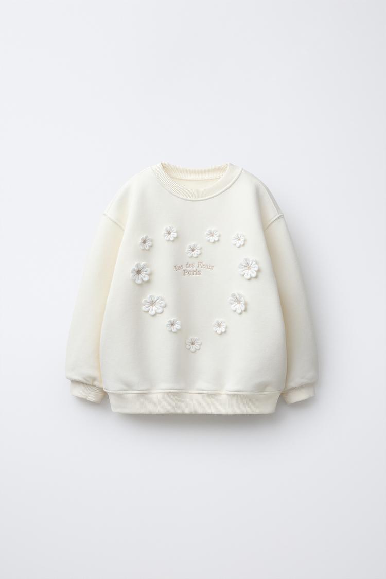 FELPA FIORI Bianco sporco ZARA Italia Italy1