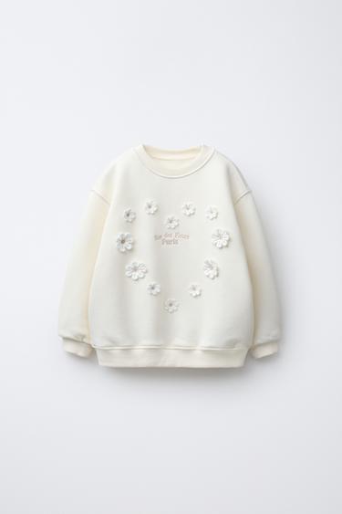 FLORAL SWEATSHIRT - Oyster-white by Zara - Image 0