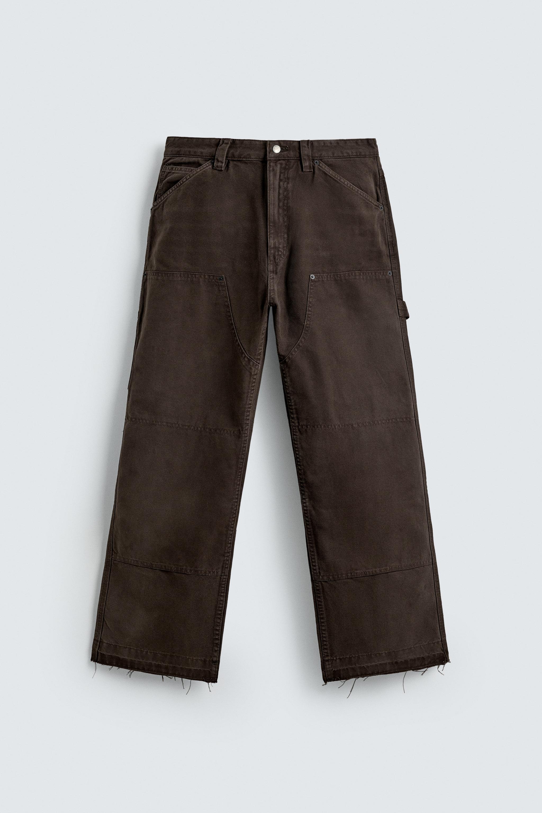 RELAXED FIT CARPENTER POCKET PANTS - Brown | ZARA United States