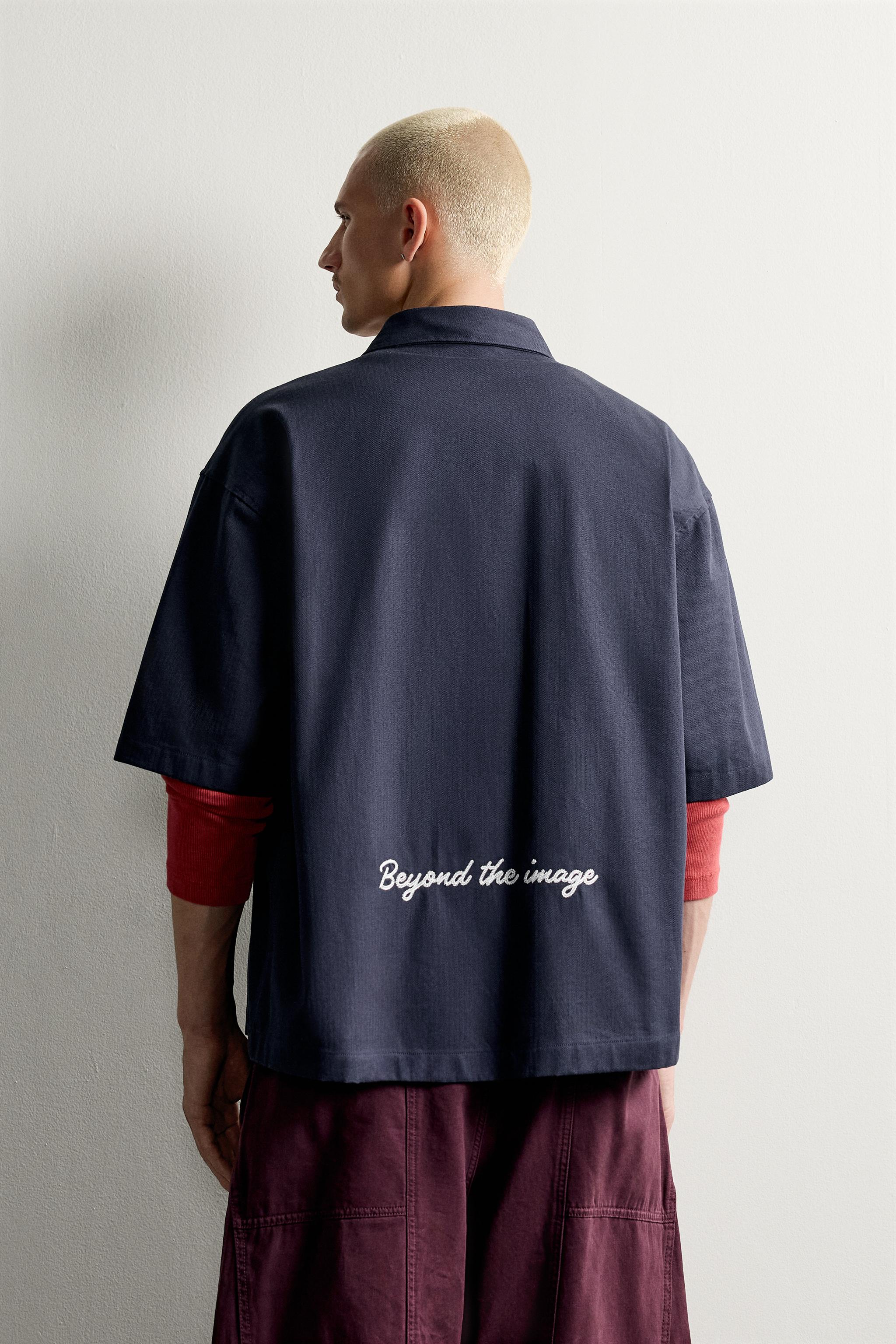 HERRINGBONE PATCH RELAXED SHIRT