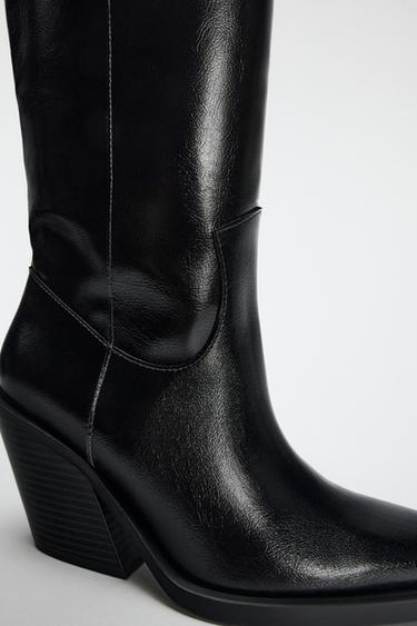 BOTTES À TALONS COW-BOY - Noir de Zara - Image 6