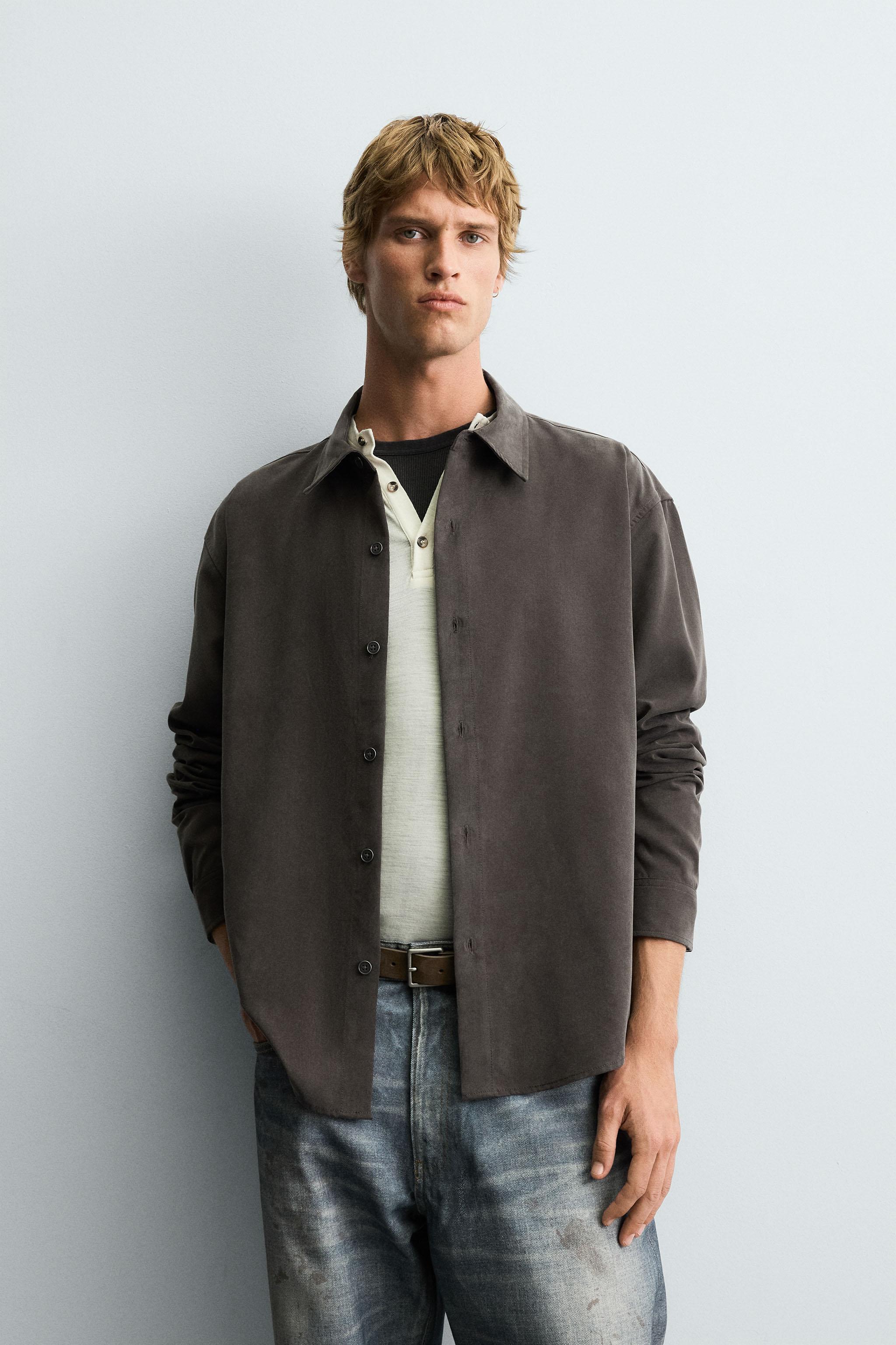 CAMISA FLUIDA RELAX FIT - marrom-vison | ZARA Brasil