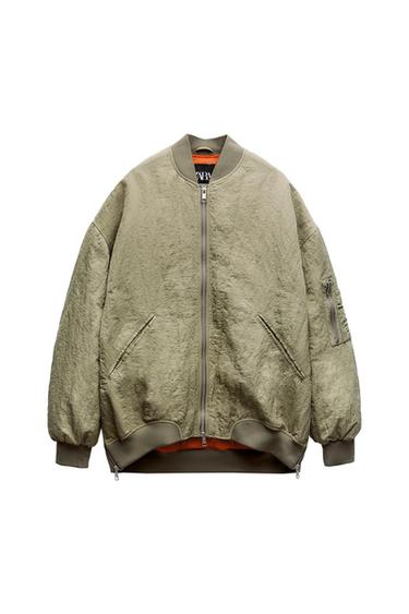 WATER REPELLENT OVERSIZED NYLON BOMBER