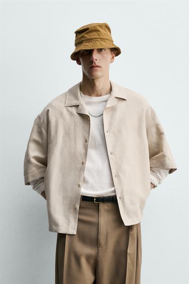 RELAXED FIT FLOWING SHIRT - Light beige by Zara