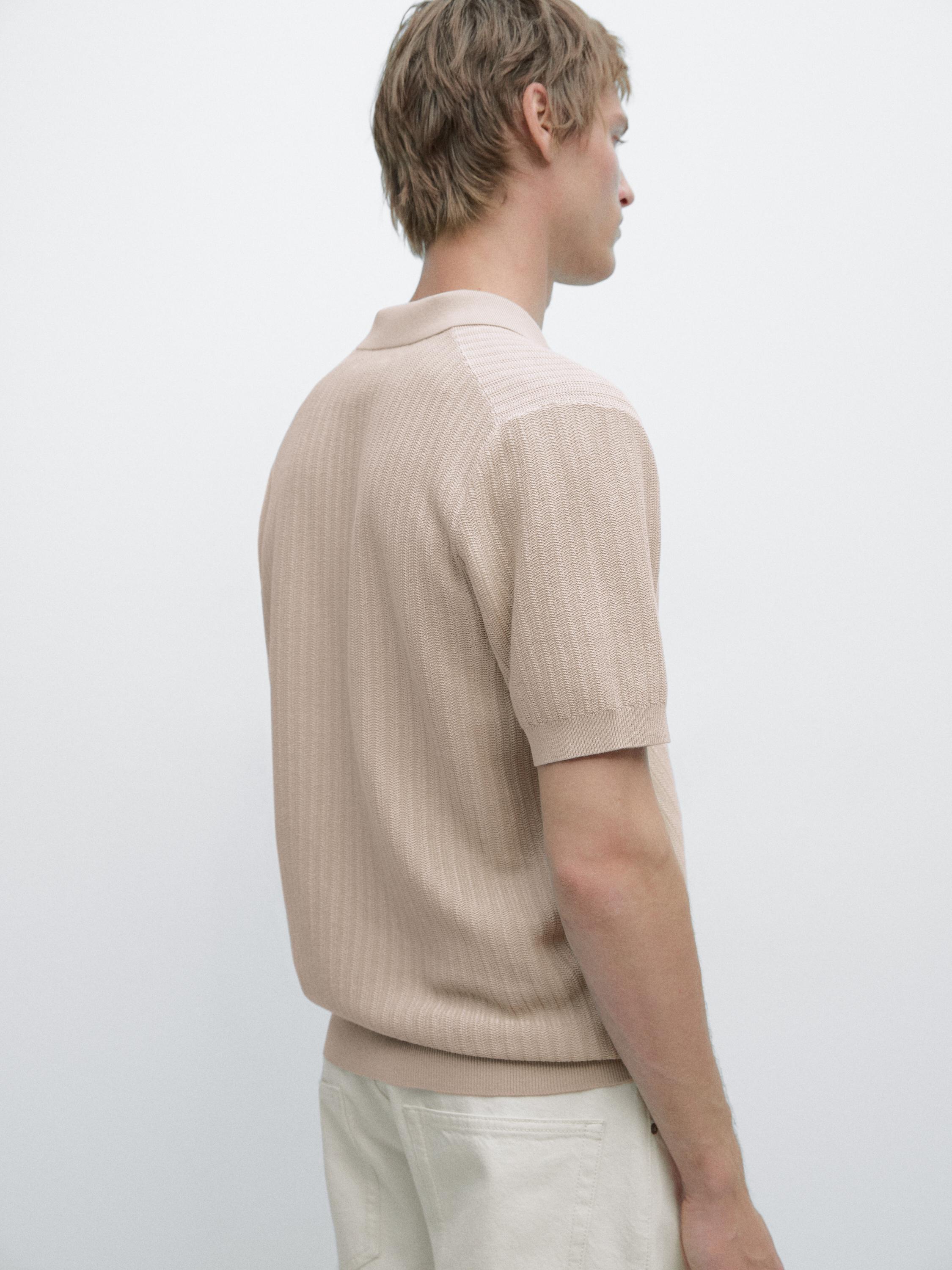Pull polo en maille jacquard