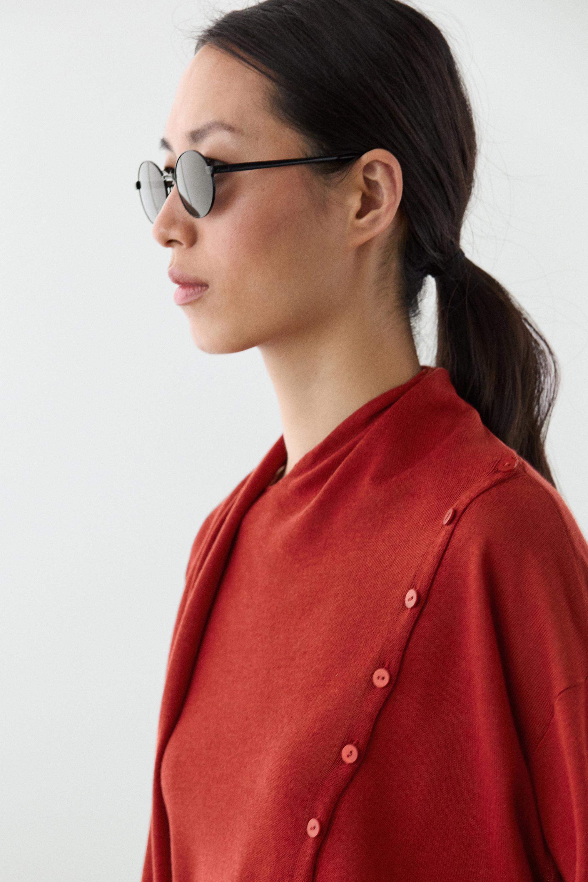 Cardigan à détail boutonnage avec écharpe
