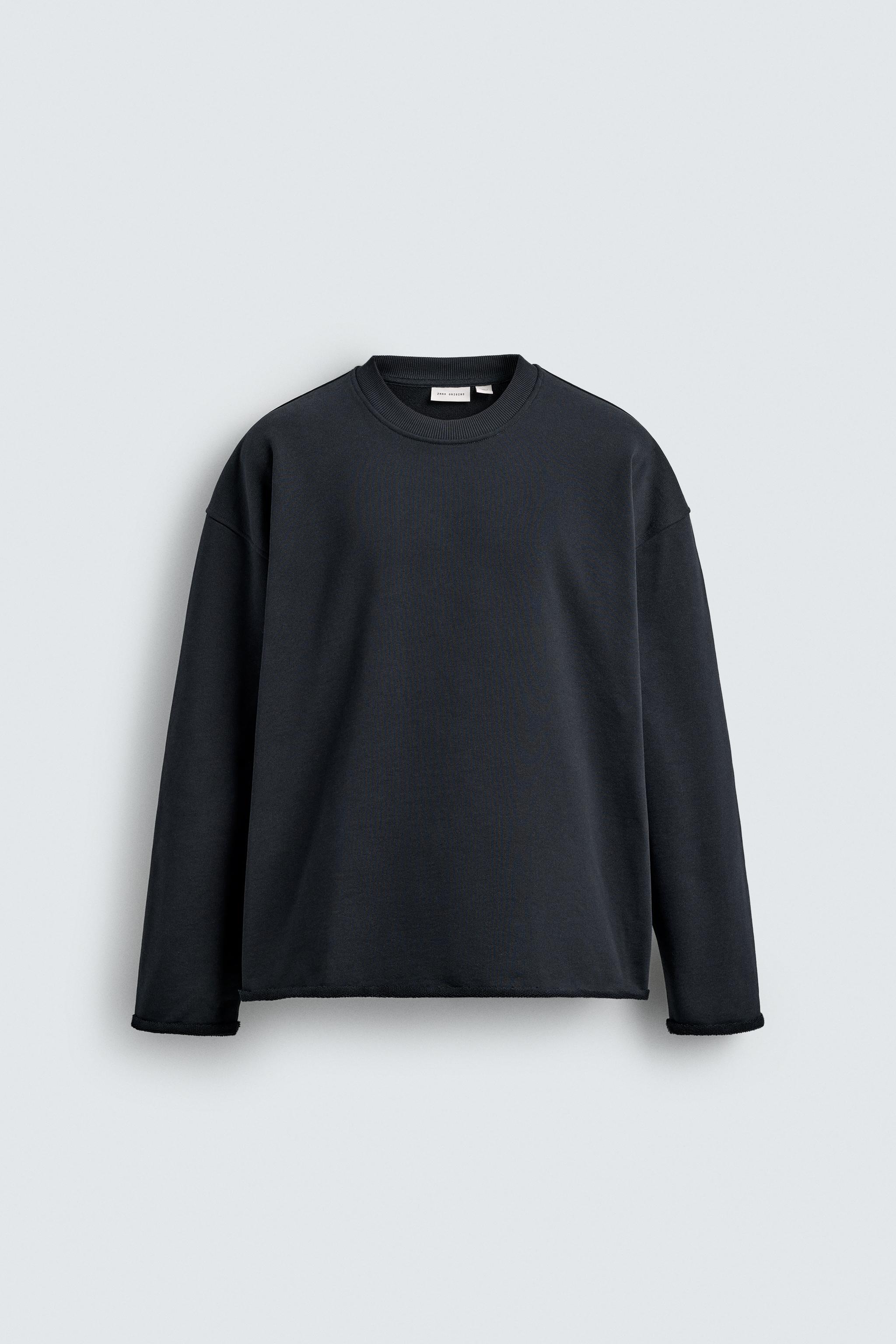 CREW NECK SWEATSHIRT WITH IRREGULAR FINISH