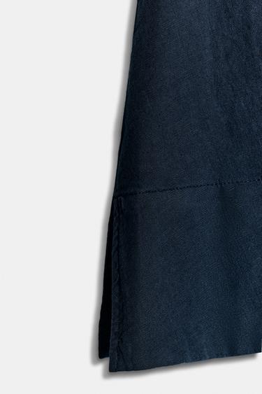 ZW COLLECTION LINEN BLEND TOP - Navy blue by Zara - Image 6