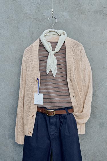 STORIESZ - OHLAPNE HLAČE Z GUBAMI IZ MEŠANICE BOMBAŽA IN LANU -  de Zara - Slika 0