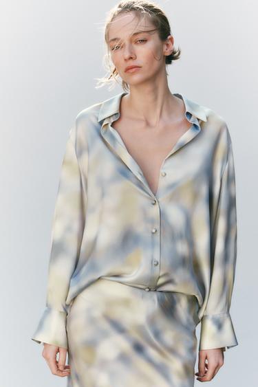 Chemisier Satin Chemisier Femme Zara Chemise Fluide Zara Chemise En Satin  Chemise Effet Satin Zara