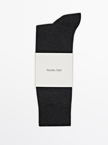 Calcetines largos mezcla algodón mercerizado - Gris Antracita de Zara