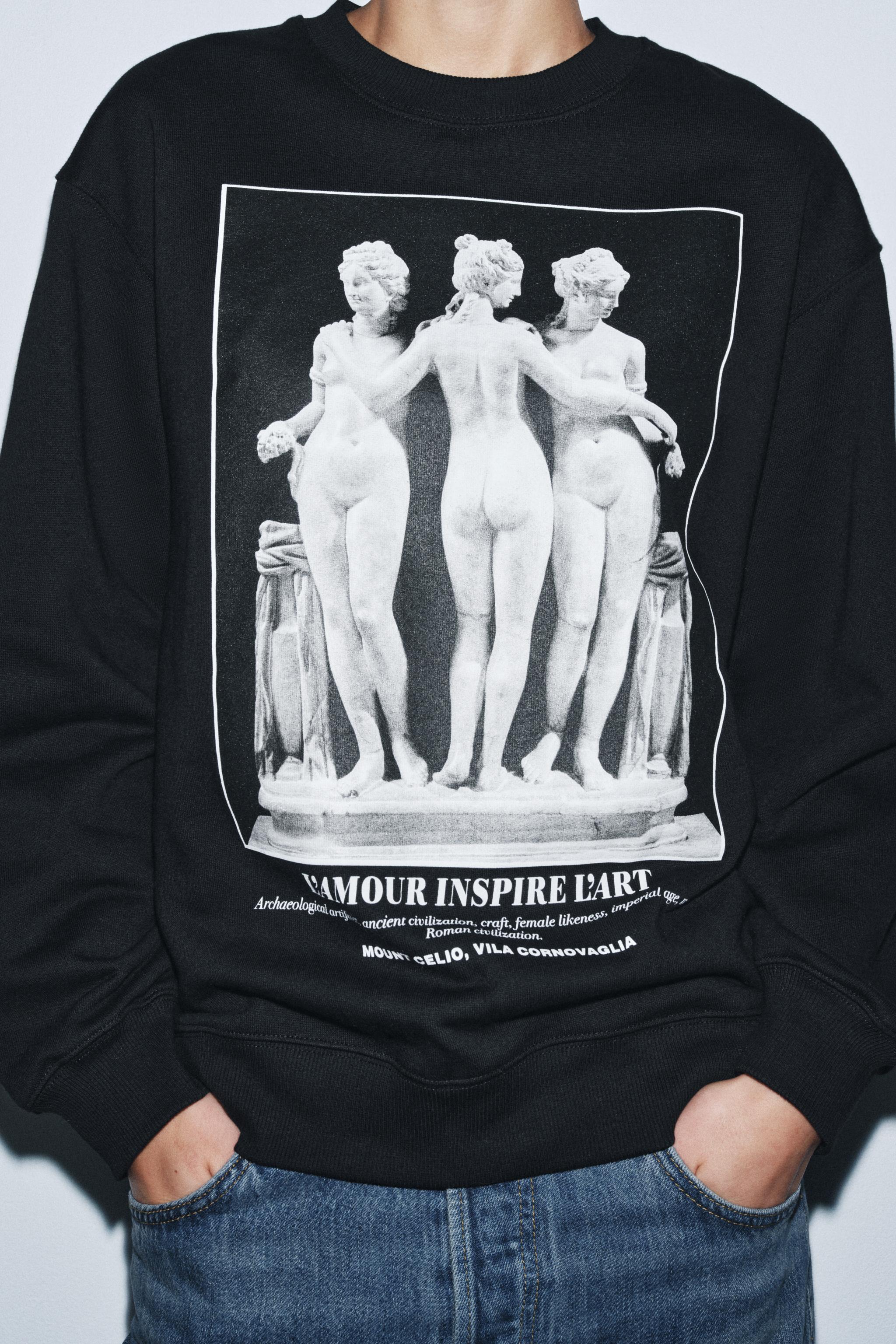 SCULPTURE SWEATSHIRT - Black | ZARA United States