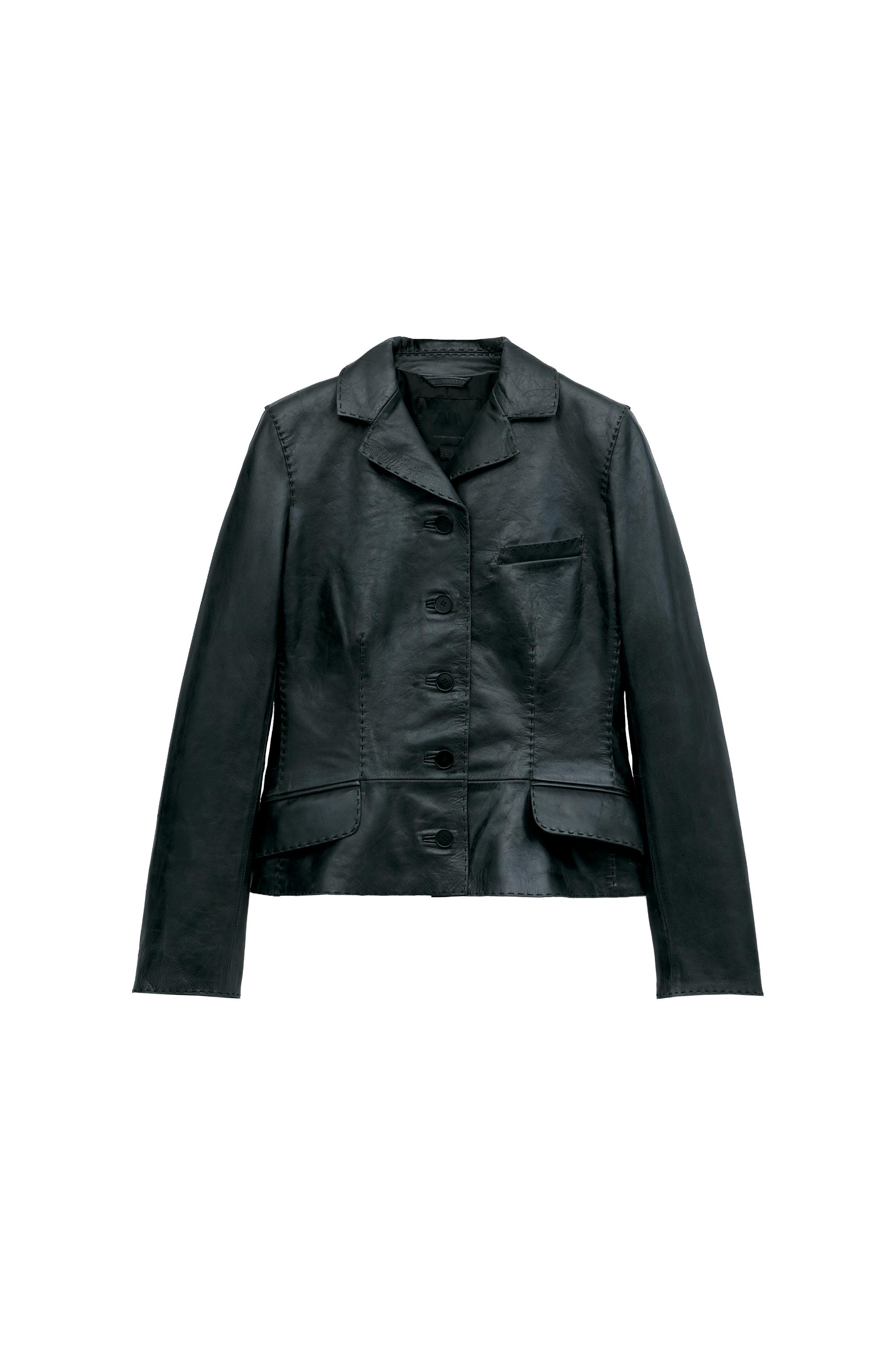 BLAZER PIEL 100% PESPUNTES ZW COLLECTION