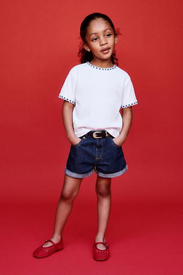 FLORAL T-SHIRT - Blue/White by Zara