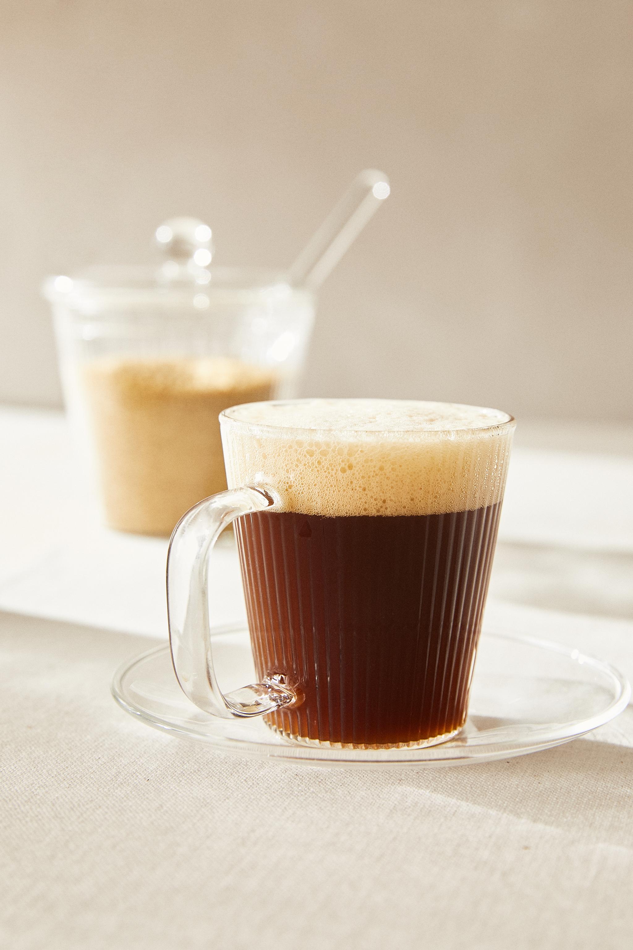 TASSE À CAFÉ ET SOUCOUPE BOROSILICATE
