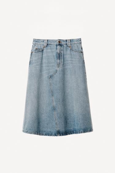 WILLY CHAVARRIA X ZARA DENIM MIDI SKIRT - Light blue by Zara