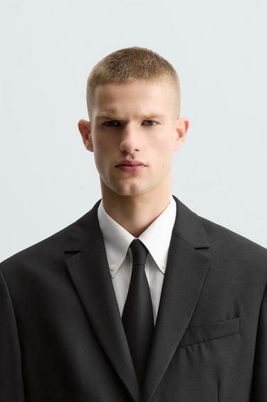 CORBATA ESTRUCTURA LANA - Negro de Zara - Imagen 0