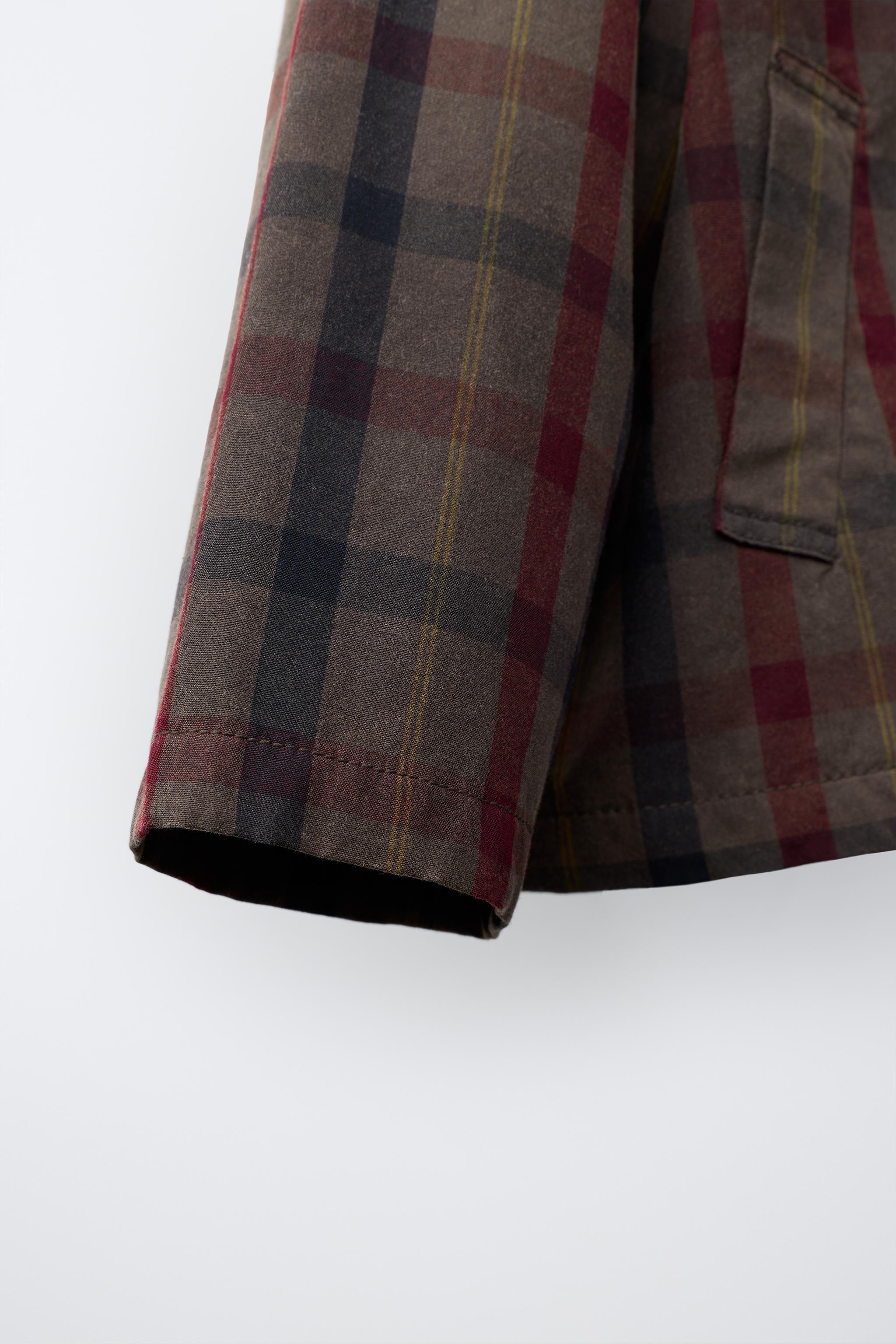 Детские куртки Zara PLAID WAXED JACKET — фото 6