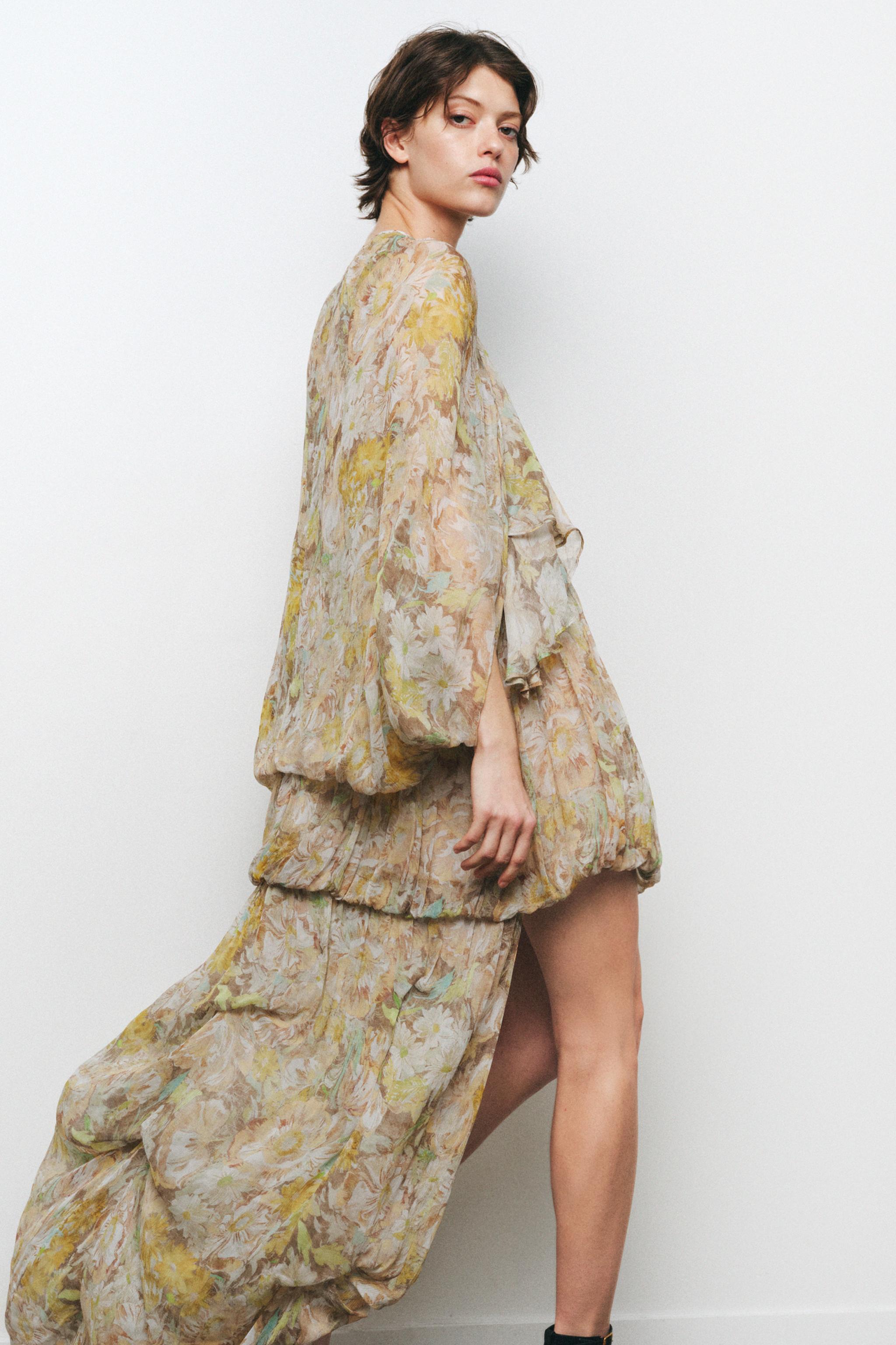 srau様 VESTIDO LONGO DE TULE ESTAMPADO - Lilás | ZARA Brasil