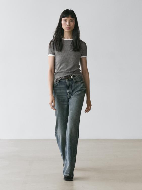 Short sleeve T-shirt with contrast detail