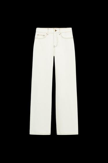 JEANS Z1975 SLIM MIT HOHEM BUND UND STEPPNÄHTEN - Cremefarben von Zara - Bild 0