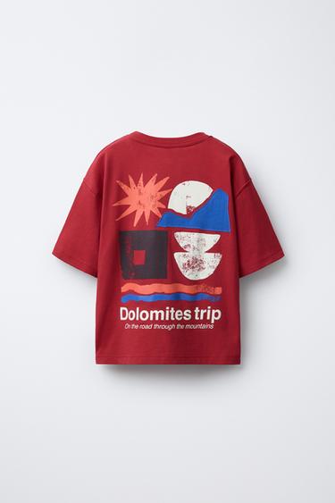 PRINTED T-SHIRT - Red by Zara - Image 1