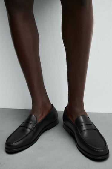 LEATHER PENNY LOAFERS - Black by Zara - Image 2