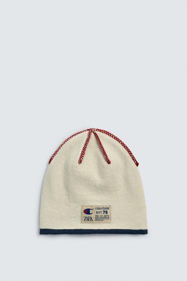 BONNET BEANIE RÉVERSIBLE CHAMPION ® X ZARA - Bleu marine de Zara - Image 3