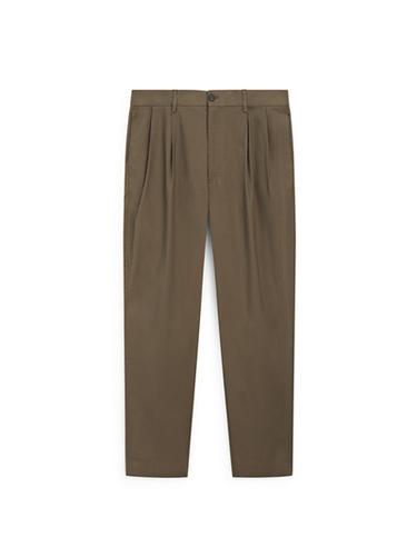Zara Cotton trousers with double darts - Dark green