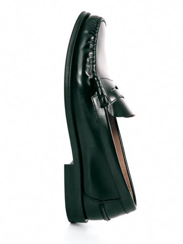 Mocassins cuir patte décorative - Noir de Zara