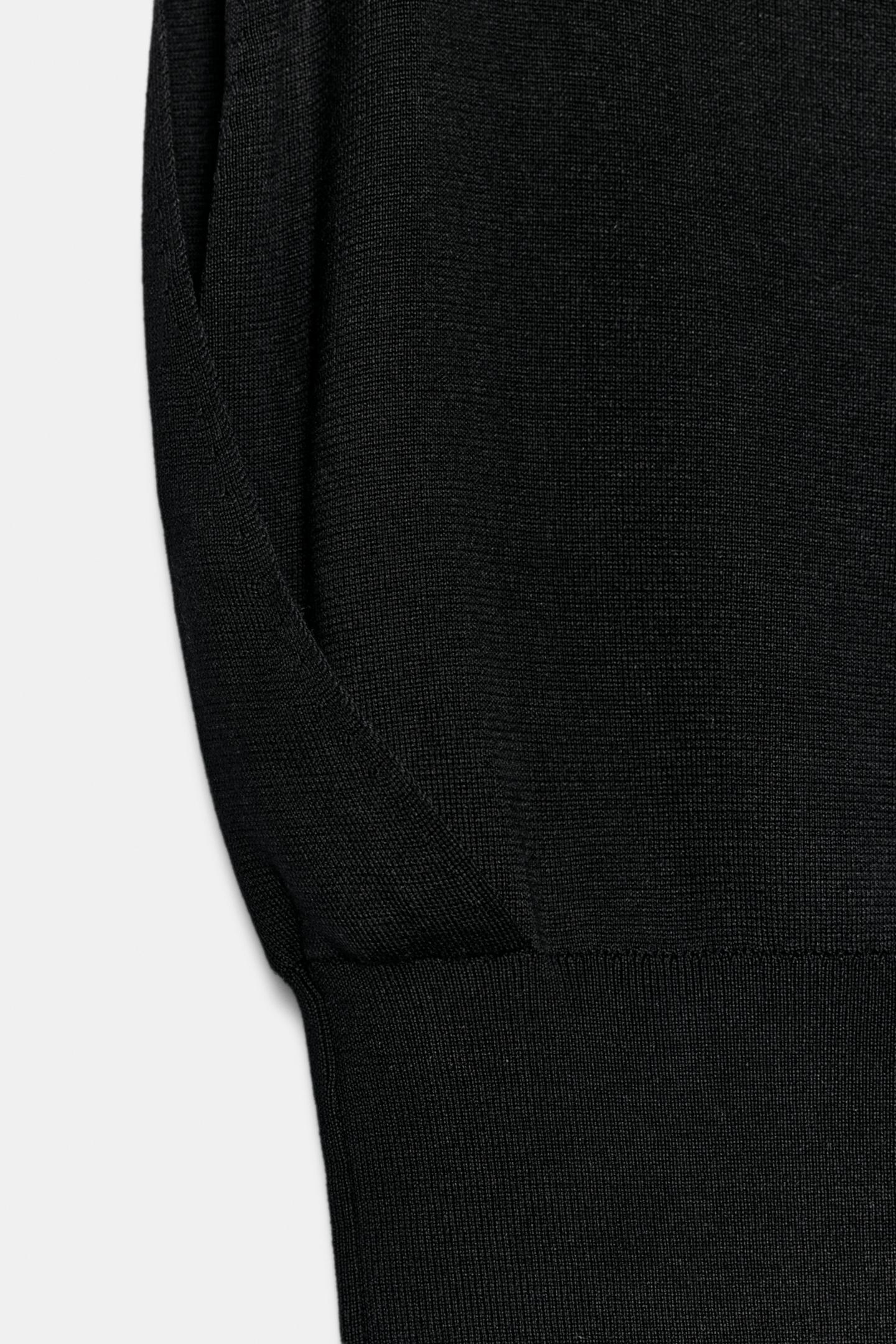 Женский топ Zara Fitted Waist Knit Top, цвет: Чёрный — фото 7