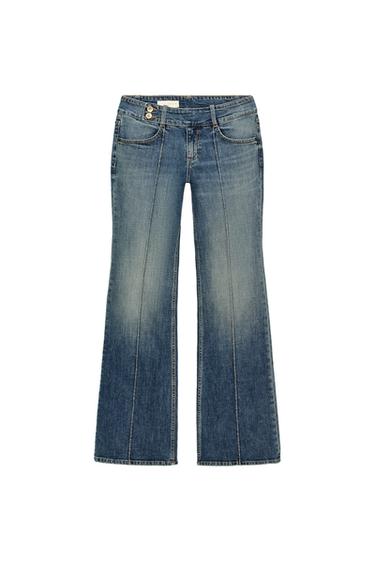 Zara TRF LOW RISE BOOTCUT JEANS - Blue