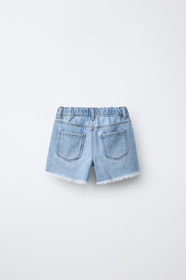 BERMUDA EN JEAN DÉCHIRÉ - Bleu clair de Zara - Image 1