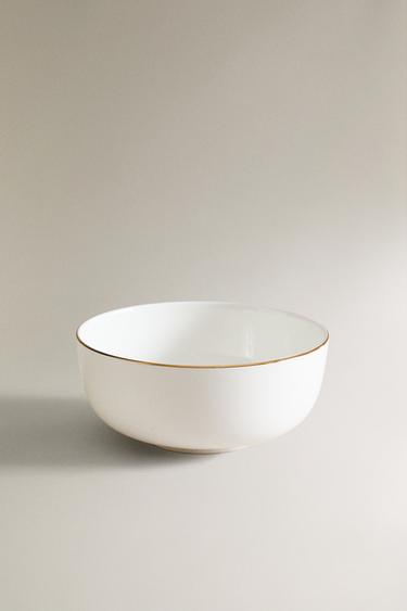 Zara 鑲邊設計新骨瓷碗 - 金色